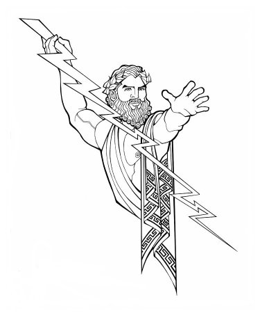 Раскраска боги древней Греции Посейдон