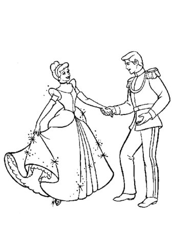 Раскраска Золушка на балу