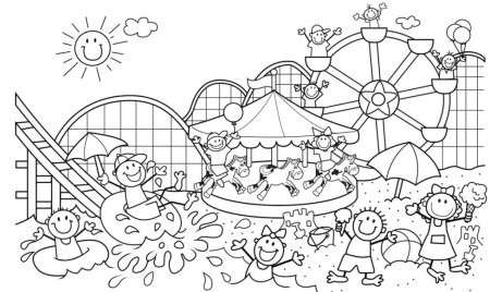 Раскраска пляж и море для детей