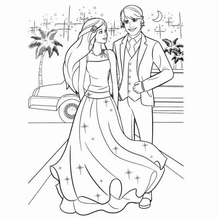 Разукрашка Барби