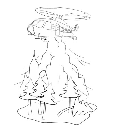 Лесной пожар раскраска