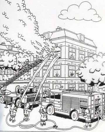 Раскраска пожарный