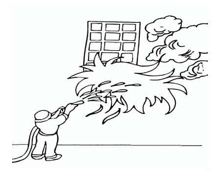 Пожар раскраска для детей