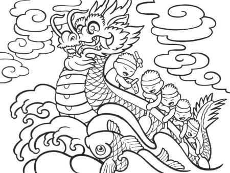 Китайский дракон раскраска