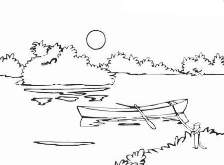 Озеро раскраска