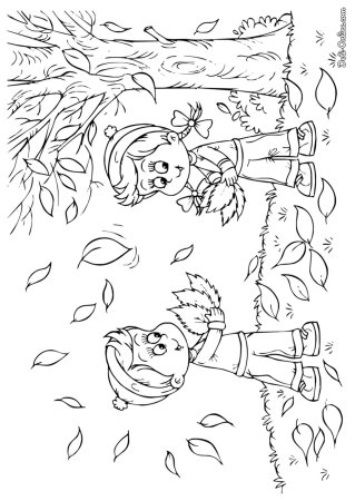 Осень рисунок контур