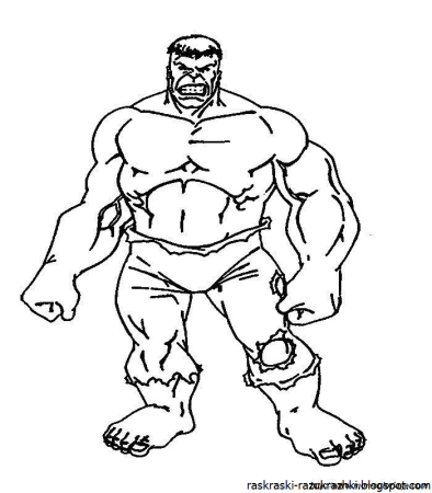 Раскраска герои Халк