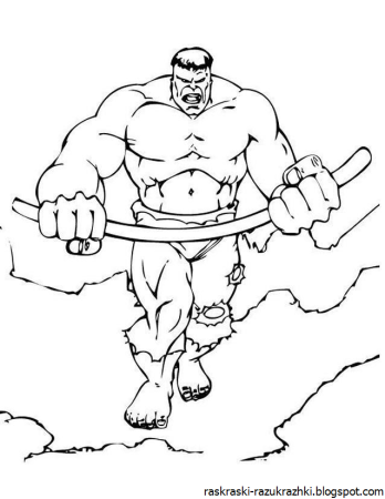 Халк раскраска для детей