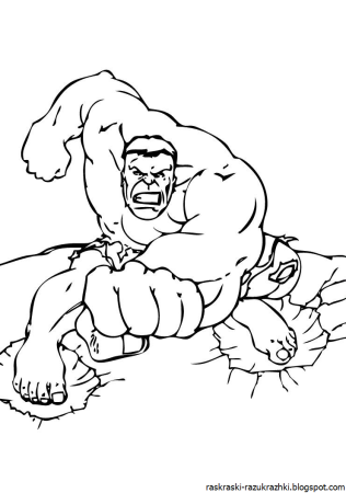 Халк рисунок раскраска