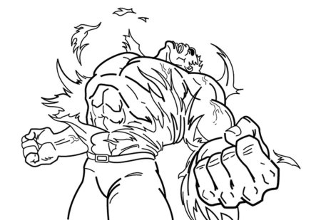 Халк для детей черно-белая