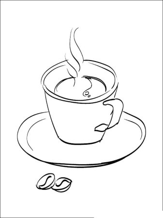 Кружка кофе раскраска