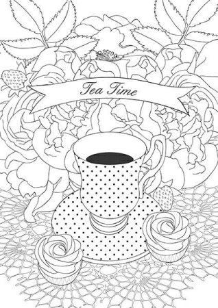 Раскраски антистресс чаепитие