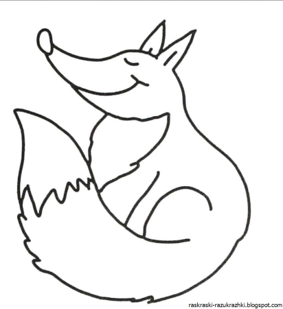 Контур морды лисы сбоку