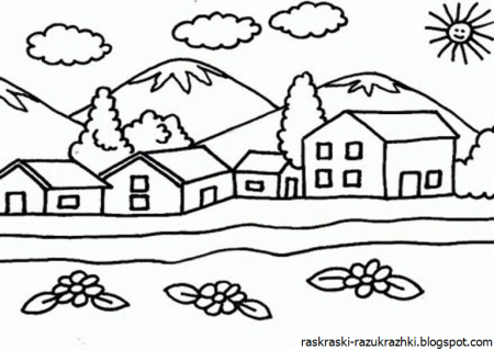 Раскраска пейзаж