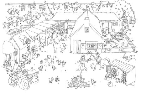 Городской и сельский дом раскраска