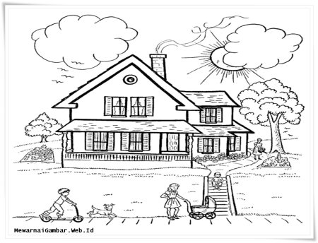 Деревенский пейзаж раскраска