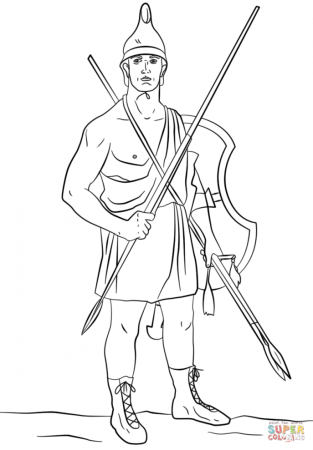Раскраска Римский воин легионер