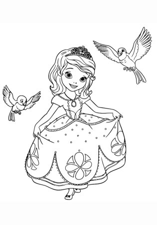 Принцесса. Раскраска