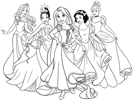 Раскраски принцессы Диснея Тиана