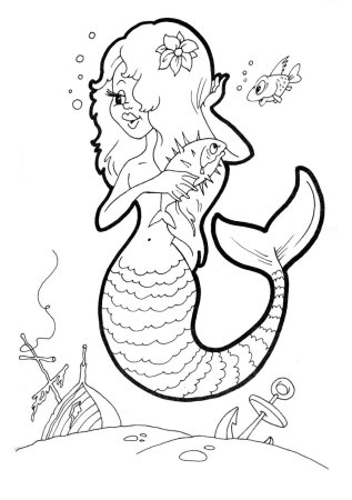 Водные русалки раскраска
