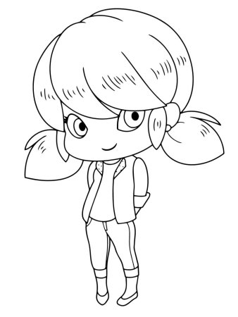 Леди баг Чиби раскраска