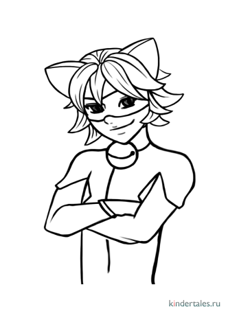 Раскраска супер кот и Эдриан