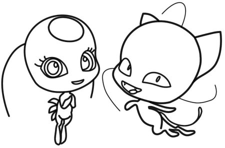 Раскраски леди баг и супер кот Тикки