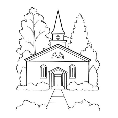Церковь раскраска для детей