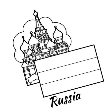 Флаг России контур