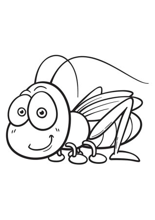 Раскраска насекомые кузнечик