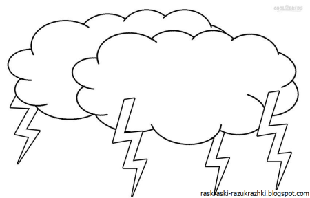 Облако раскраска для детей