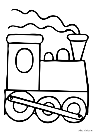 Поезд трафарет для детей