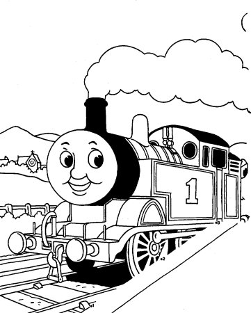 Раскраска для детей поезд с вагончиками