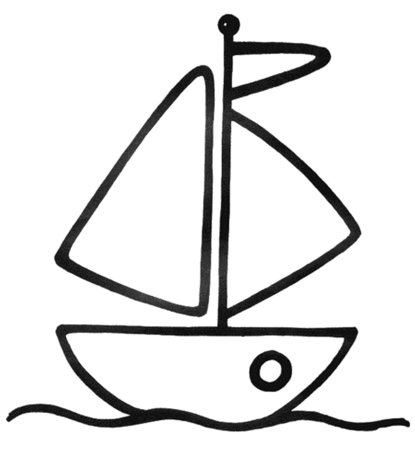 Раскраска кораблик для детей 3-4 лет
