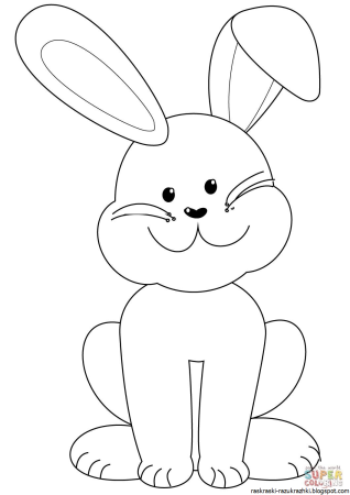 Зайчик раскраска для детей