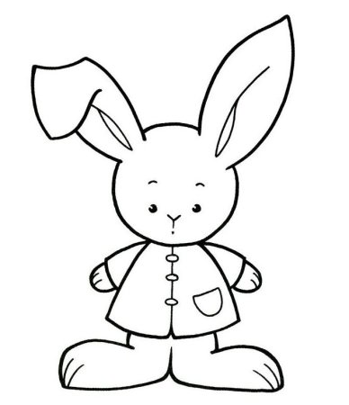 Раскраска зайчик с сердечком