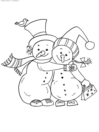 Снеговик раскраска