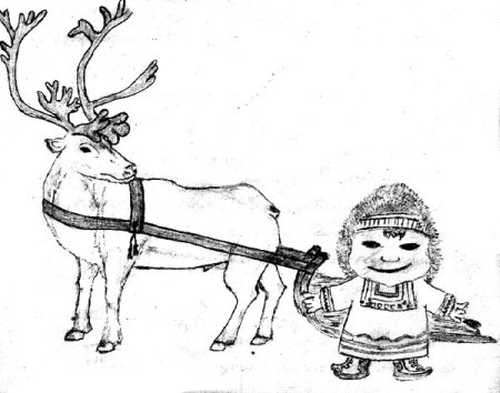 Олени в упряжке раскраска