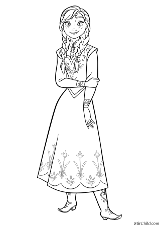 Frozen раскраска Эльза