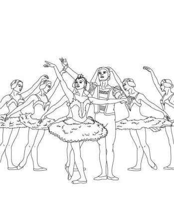 Балет Лебединое озеро раскраска