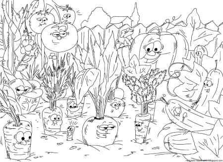 Раскраска. В огороде