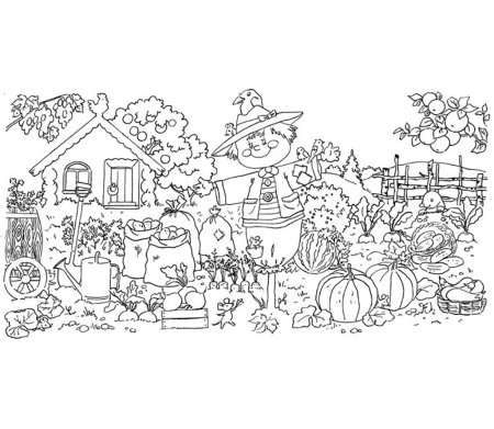 Овощи раскраска для детей