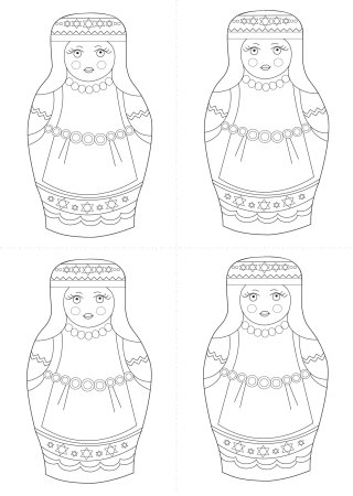 Силуэт матрешки для рисования