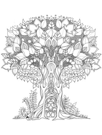 Раскраска антистресс дерево