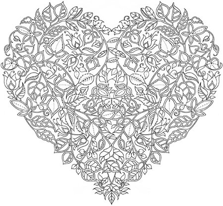 Раскраска антистресс сердечко