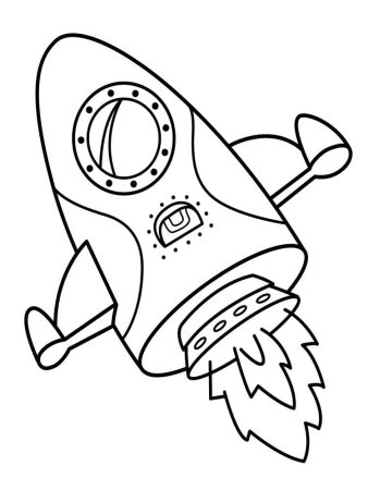 Ракета раскраска для малышей