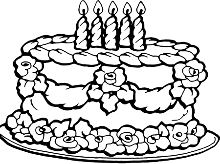 Тортик раскраска для детей