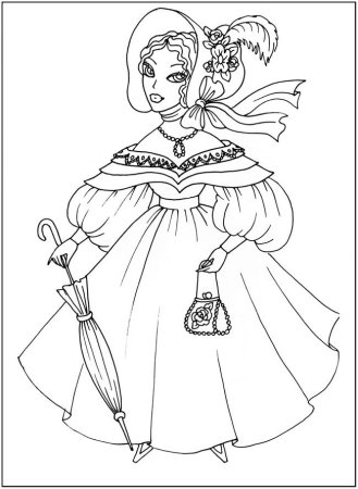 Дама раскраска для детей