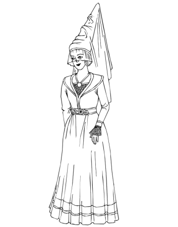 Раскраска Викторианская мода