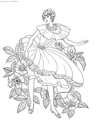 Раскраска исторические платья